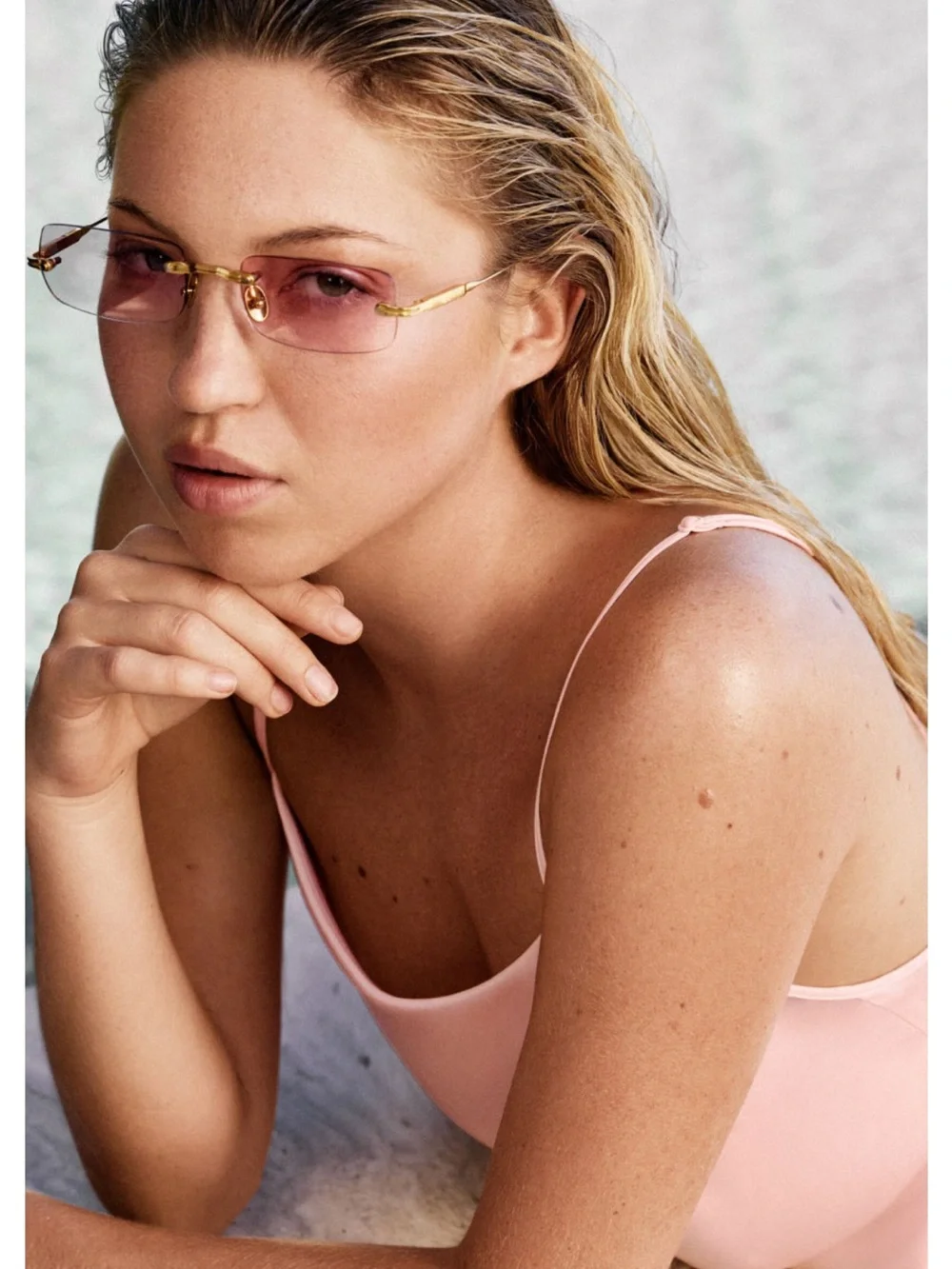Alo Wire Sunglasses Gold-Pink Gradient